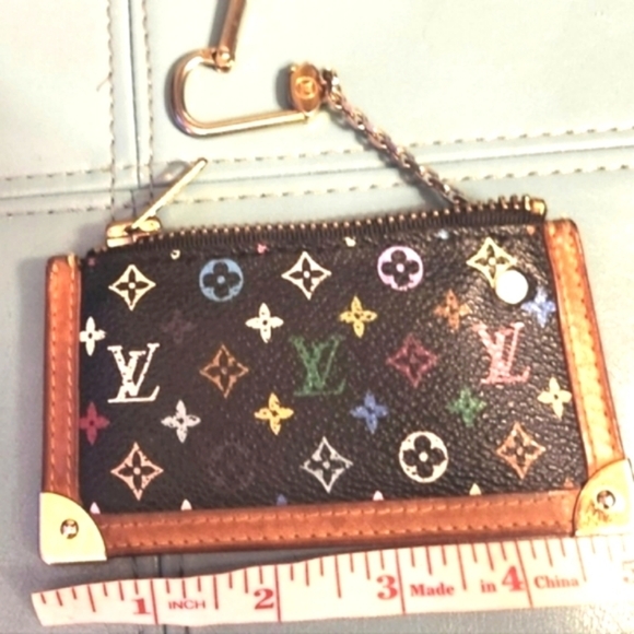LOUIS VUITTON 2005 Takashi Murakami Collab Black Multi NEW Zipper Key Cles Purse - Picture 15 of 16